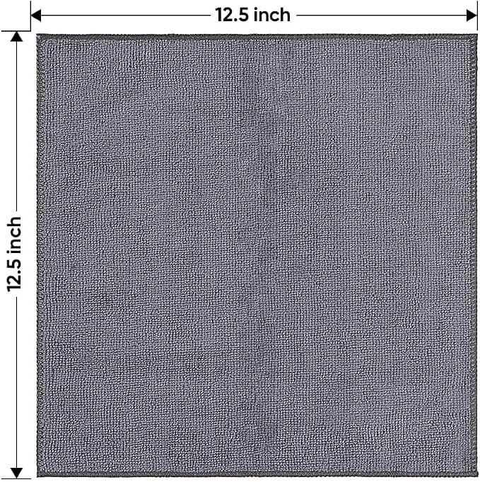 HOMEXCEL Grey Microfiber Cleaning Cloth 50 Pack, 12.5 x 12.5 inch Microfiber Towels for Cars, Ultra Absorbent Car Washing Cloth, Lint Free Streak Free Cleaning Rags for Car, Kitchen, and Window