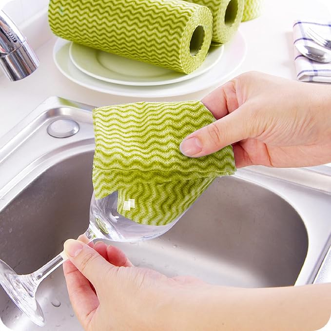 Disposable Dish Cloths Disposable Cleaning Towels, Reusable Wipes Highl Absorbent Quick-Dry Wipes for Kitchen, Bathroom, Household, 50 Sheets