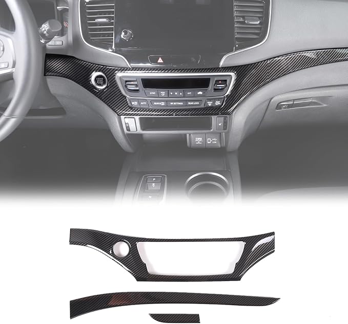 Center Console Dashboard Panel Strip Trim for Honda Pilot 2016-2022 Interior Decorative Cover Protector Accessories Anti Scratch ABS Material (Carbon Fiber Pattern)