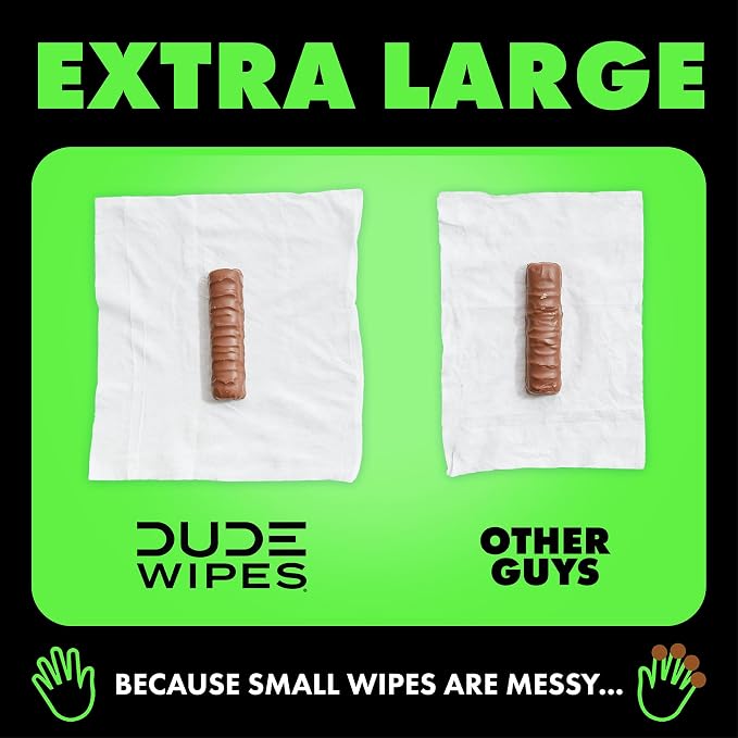 DUDE Wipes Herbal Relief Flushable Wipes - Extra-Large Adult Wet-Wipes - Infused with Soothing Witch Hazel, Geranium Essential Oils, Vitamin E, and Aloe - Septic and Sewer Safe 48 Count (Pack of 12)