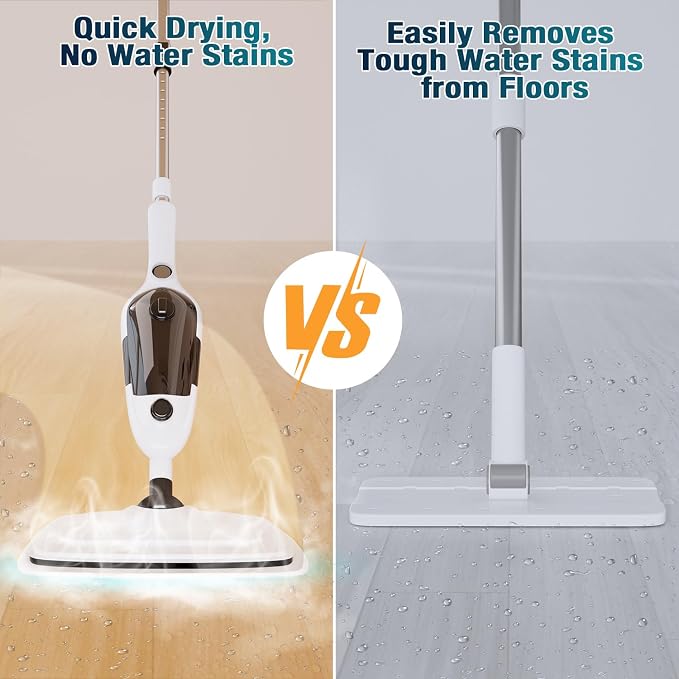 11-in-1 Steam Mop, MultiPurpose Steam Cleaner for Home with 15.2 OZ Tank | Detachable Steamer with 23FT Power Cord & 11 Accessories for Hardwood, Tile, Furniture, Floor Cleaning and Household Tasks