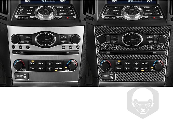 Real Carbon Fiber Trim for Infiniti Accessories | for G35 G37 G25 Q60 Q40 2007-2015 X S Sedan Coupe Convertible Dash CD AC Control Panel Interior Thick Overlay Decal