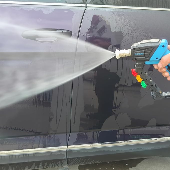 Adjustable High Power Pressure Washer Gun with Swivel,with 2 Extension Wand 5 Nozzle10 O-Rings Thread Adapter 5000 PSI For Pressure Washer