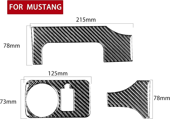 Real Carbon Fiber Trim for Ford Mustang GT Shelby Accessories | for 2005 2006 2007 2008 2009，Headlight Switch Panel Cover，Thick Overlay Sticker Decal，3PCs