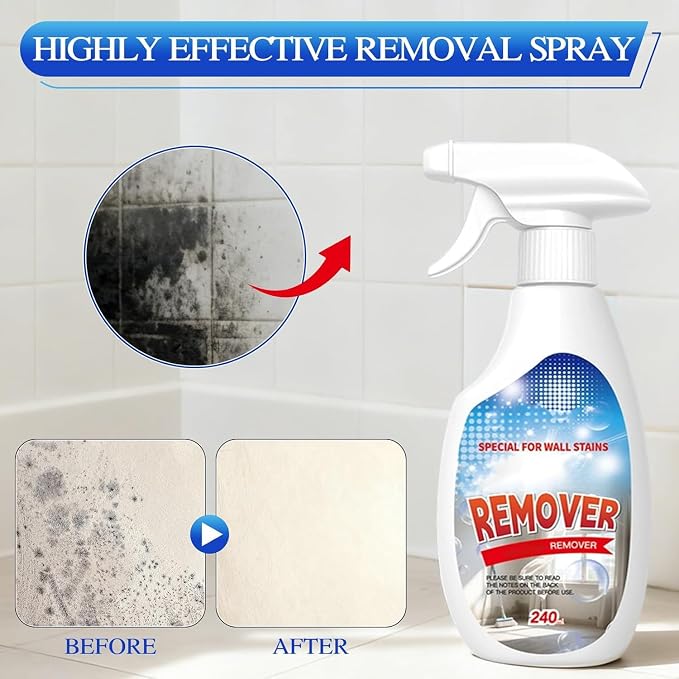 WALL REMOVER SPRAY, Wall Spray, Dust and Dirt Removal, 8.12 Fl oz, for Wood, Tile, Fabric, Bathrooms, Kitchens