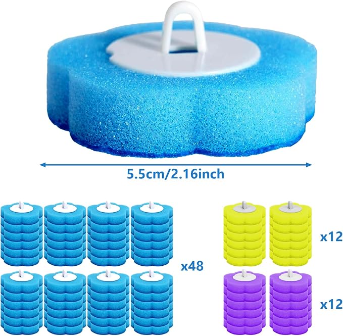Toilet Wand Refills, 72 Count Disposable Toilet Brush Refills, Toilet Bowl Wand Refills, Scrubber Refill Pads Compatible with luluaday Wand Refill System for Sink Bathtub Wash Basin