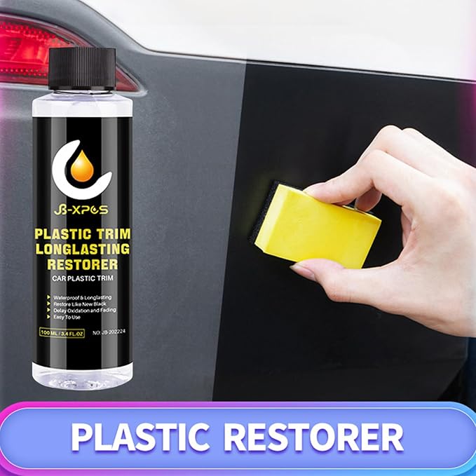 Car Trim Restorer - Interior Cleaner, Dashboard Polish, UV Restoring Spray | 100ml Rubber Shine, Odorless plastlc Restorer Protectant, Oil-Free Coat for Vinyl, Bumper, Console, Tire, Mirror