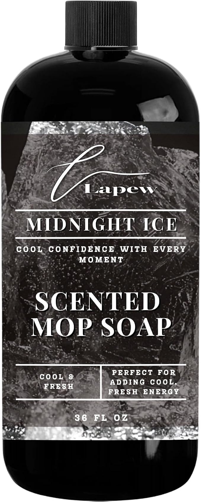Lapew Midnight Ice Scented Mop Soap - Luxury Floor Cleaner Concentrate for Mopping Tile, Laminate, Vinyl & Hardwood | Streak-Free, Low-Foam | 36 oz