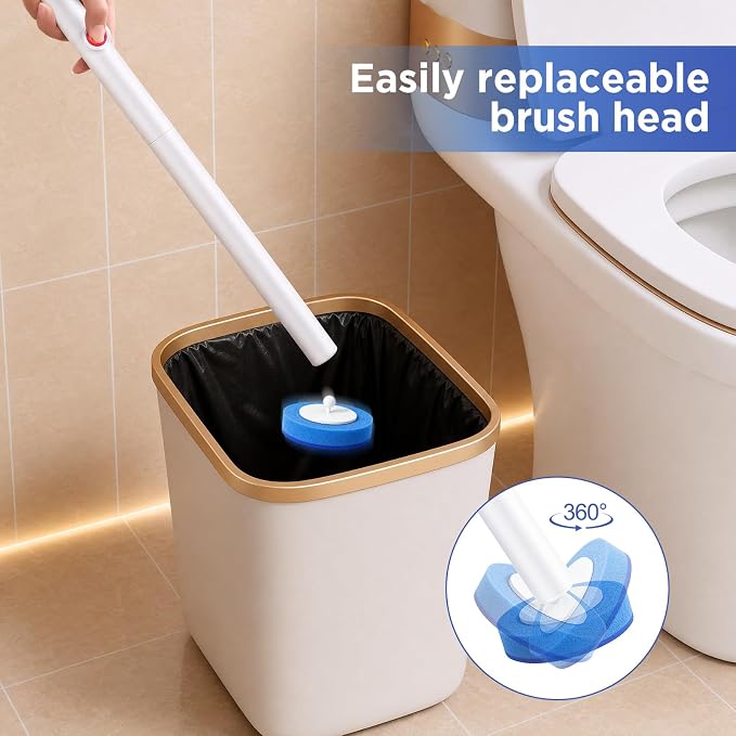 Toilet Wand Refills，Toilet Brush Replacement, Hygienic and Easy to Use for Bathroom Cleaning, Sinks, Bathtubs (Blue)