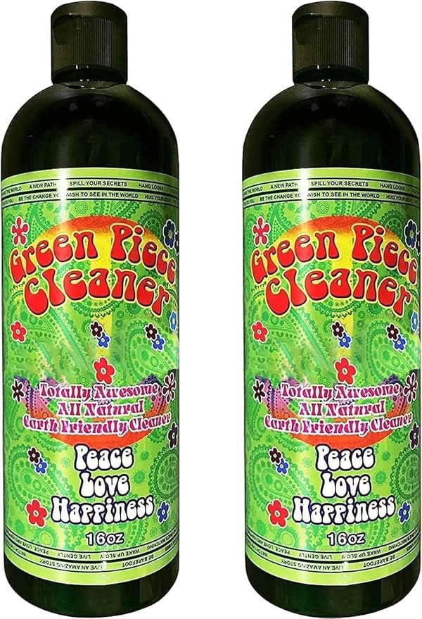 Green Piece® Magnetic Glass Cleaner Kit –2 Bottles of 16 oz Glass Cleaner with Green Magnet Scrubber for Easy Grime and Tar Removal Eco-Friendly Solution for Glass, Ceramic Metal Surfaces