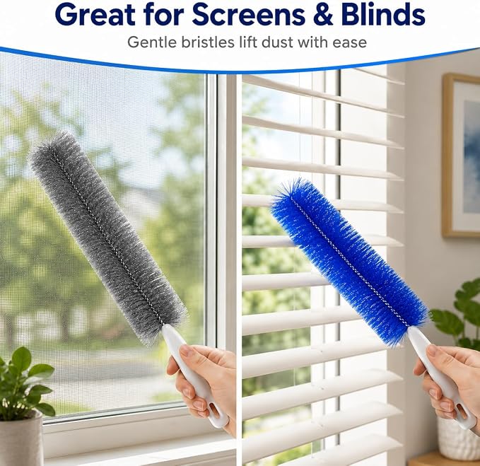 6 Pack Fan Cleaning Brush, Bendable Blinds Cleaner Tool for Vents | 6 reusable fan cleaning brushes with flexible bristles for fans, blinds, vents, screens, tracks and narrow gaps.