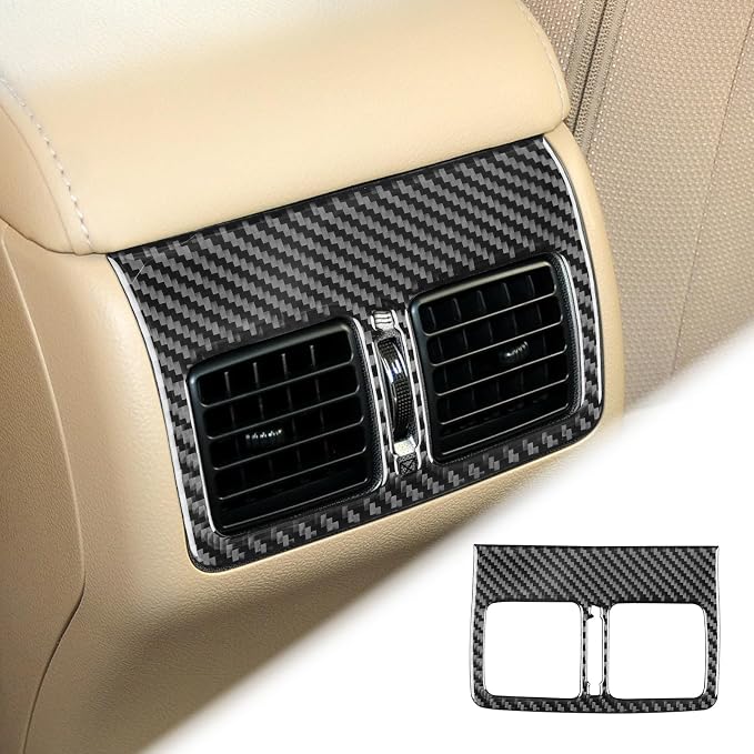 Real Carbon Fiber Trim for Toyota Camry Accessories | for 2012 2013 2014 Rear Row Air Vent Wind Outlet Decoration Panel Sticker Interior Thick Overlay Decal
