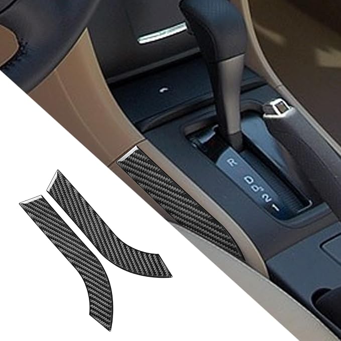 Real Carbon Fiber Trim for Honda Accord Accessories | for 2003 2004 2005 2006 2007，Central Console Panel Side Cover，Thick Overlay Sticker Decal