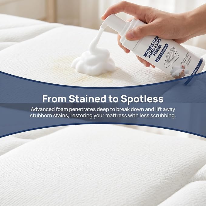 Multi-Surface Mattress Foam Cleaner, Mattress Stain Remover, Powerful Bed Stain Remover Spray for Fabric, Couch, Rug, Carpet, Upholstery (1)