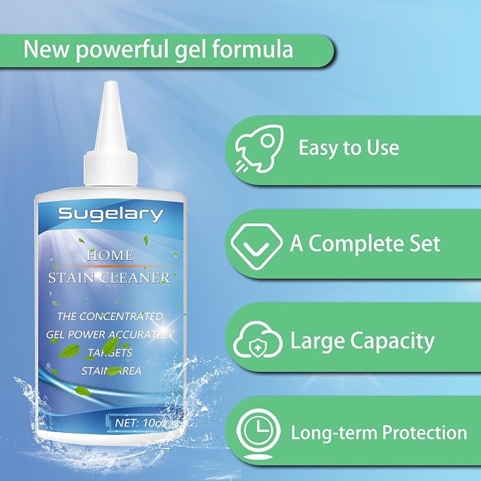 Sugelary Mold Stain Cleaning Gel, Washing Machine Cleaner for Front Loader Seal, All-Purpose Gel for Bathroom Grout, Sink, Shower, Caulk, Front Load Washer Cleaning Solution-10 fl oz