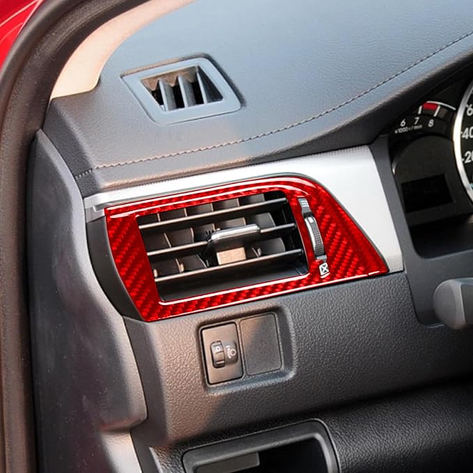Real Carbon Fiber Trim for Toyota Camry Accessories | for 2012 2013 2014 Dashboard Air Vent Wind Outle Panel Interior Thick Overlay Decal