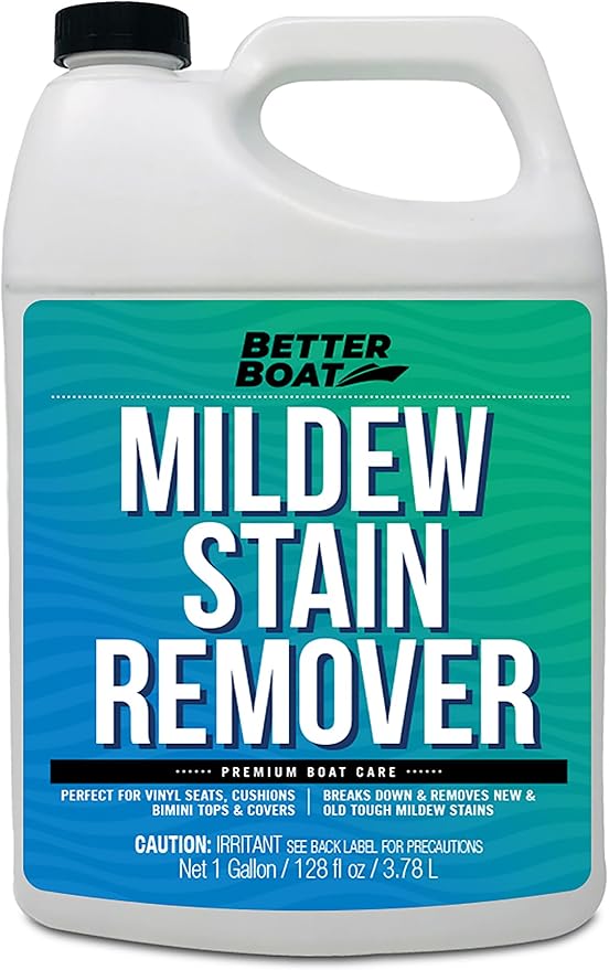 Better Boat Mold and Mildew Stain Remover 1 Gallon for Fabric Vinyl Tile Grout, Removes Mold Stains on Boat Seats Bathroom Shower Patio Furniture Carpet Canvas