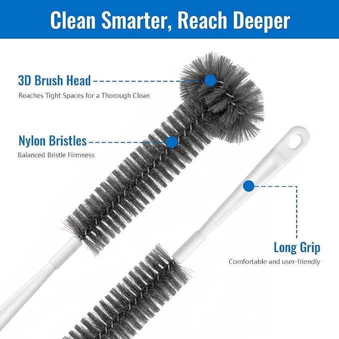 14.6-Inch Long Handle Garbage Disposal Cleaning Brush – Flexible Durable Brush for Deep Cleaning Sink Grinders, Safe Scrubbing Under Blades, Removes Odors and Gunk, Perfect for Kitchen Maintenance