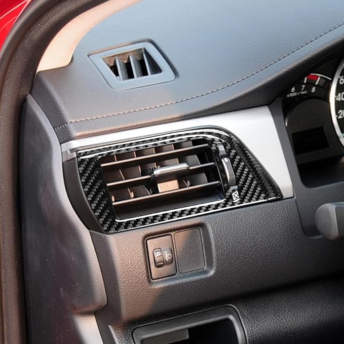 Real Carbon Fiber Trim for Toyota Camry Accessories | for 2012 2013 2014 Dashboard Air Vent Wind Outlet Panel Sticker Interior Thick Overlay Decal
