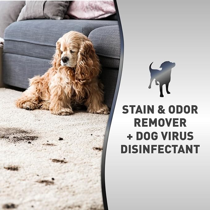 Nature’s Miracle Advanced Platinum Stain and Odor Remover and Virus Disinfectant, 32 Ounces, Disinfects and Cleans