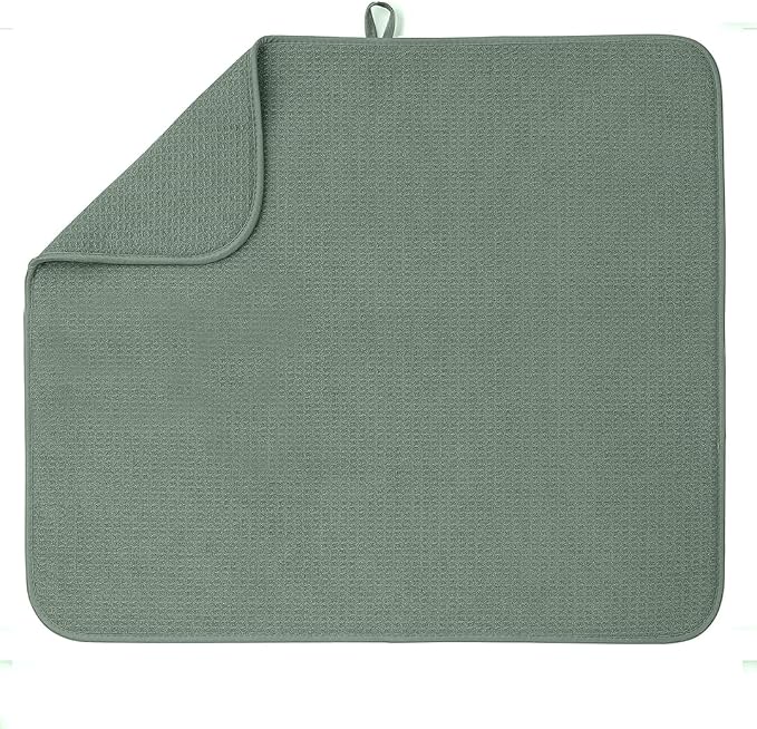 Bellemain XXL Dish Mat Microfiber Dish Drying Mat, Super absorbent (Green, 16" x 18")