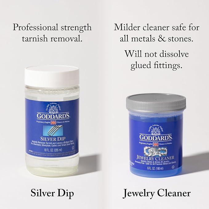 Goddard's Silver Cleaner Dip – Silver Jewelry Cleaner Solution for Hard-to-Reach Silverplate, Cutlery & Small Items – Professional Use Tarnish Remover – Silverware Cleaning Supplies (1 Gal)