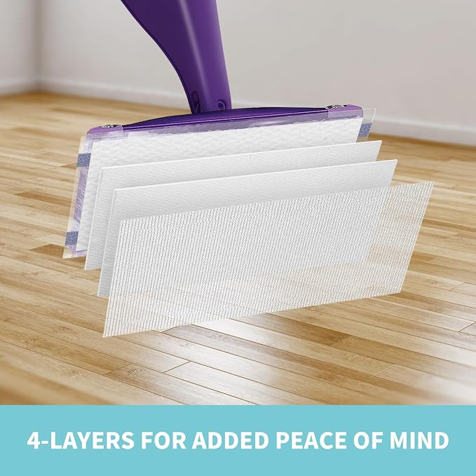 AIR U+ Disposable Mop Pad Refills for Swiffer Wet Jet Mops, Thickned and Absorbent Wet Pads Refill, 48 Count