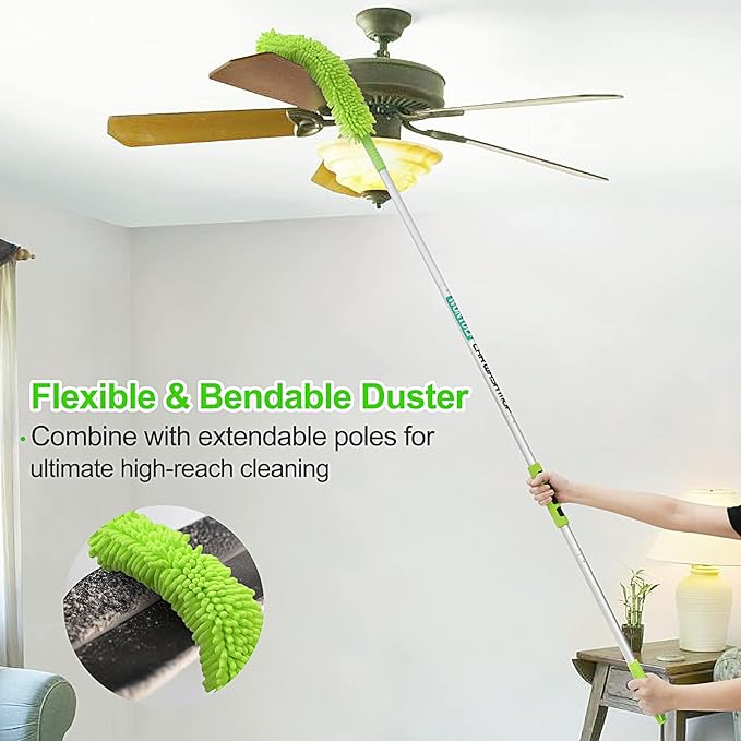 Wontolf 62'' Car Wash Brush With Long Handle - Chenille Microfiber Mop Mitt, Cleaning Kit, Windshield Window Squeegee, Duster, Microfiber Towels, Wheel Tire Brush for Cars, RV, Truck, Boat