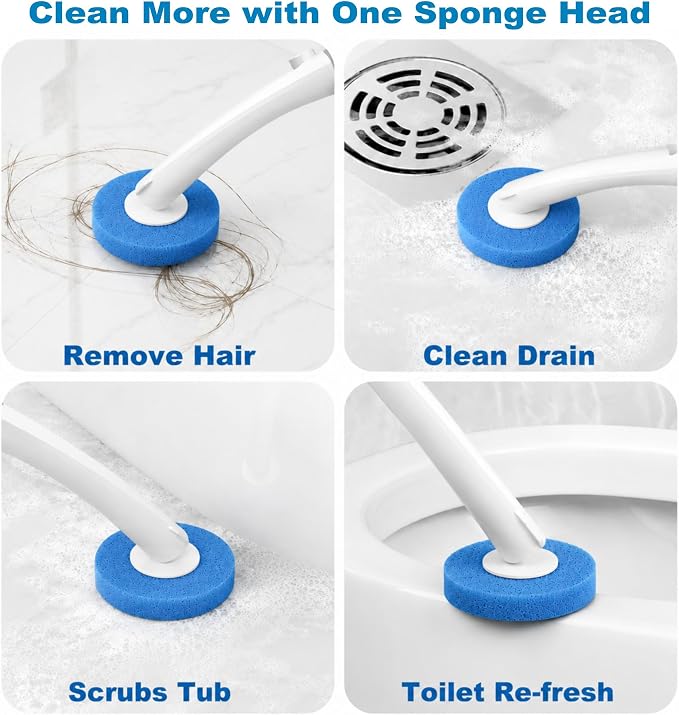 Disposable Toilet Brush, Toilet Bowl Cleaner Brush with 24 Wand Cleaner Refills, Wall Mounted Toilet Brush and Holder Set for Bathroom Deep Cleaning and Hygienic