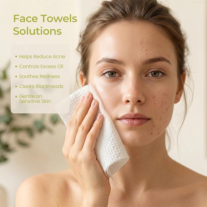 XXL Disposable Face Towel 12x12 Inches Extra Thick Facial Cleansing Cloths, 100% Plant-Based Pure Fiber Dry Wipes for Sensitive Skin, Makeup Removing, 4 Boxes 200 Count