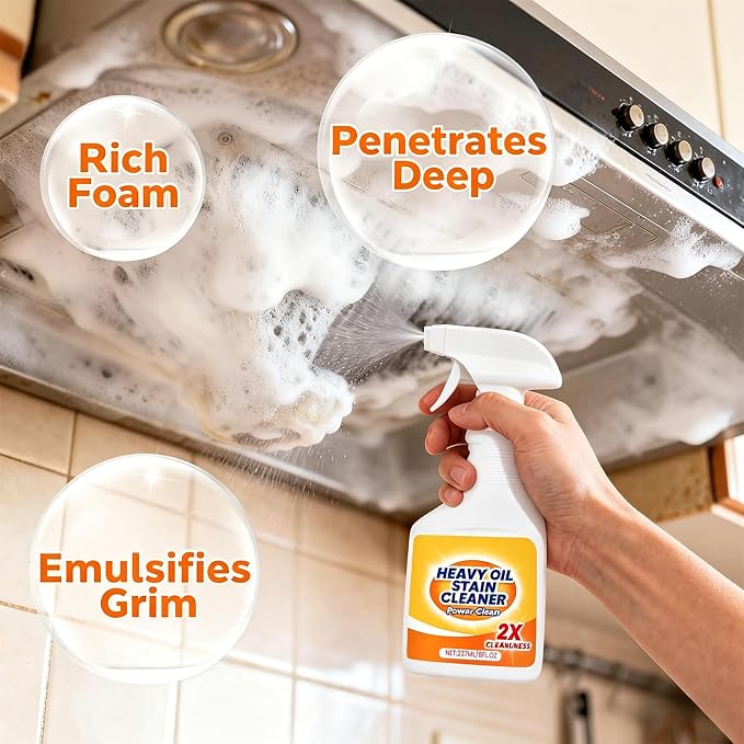 Kitchen Heavy Oil Cleaner, Kitchen Cleaner, Multipurpose Oil Stain Remover,Kitchens Grease Cleaner, Grease Remover, for Appliances Countertops Range Hoods