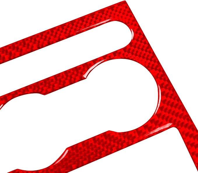 Red Real Carbon Fiber Trim for Ford Mustang Accessories | for GT Shelby 2005 2006 2007 2008 2009 A/C CD Player Panel Cover Interior Thick Overlay Decal 3PCs
