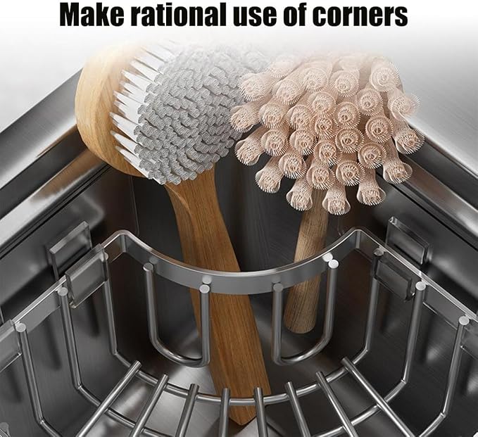 Sink Organizer, Silver Stainless Steel Sponge Holder with Towel Bar, Self-Adhesive Kitchen Storage Rack，Suitable for right-angle sinks