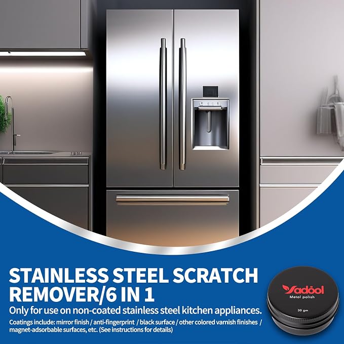 Stainless Steel Scratch Remover Kit, Suitable for Sinks & Appliances Scratch Repair & Polish, Used for Non-Coated Stainless Steel & Easily Remove Rust, Discoloration