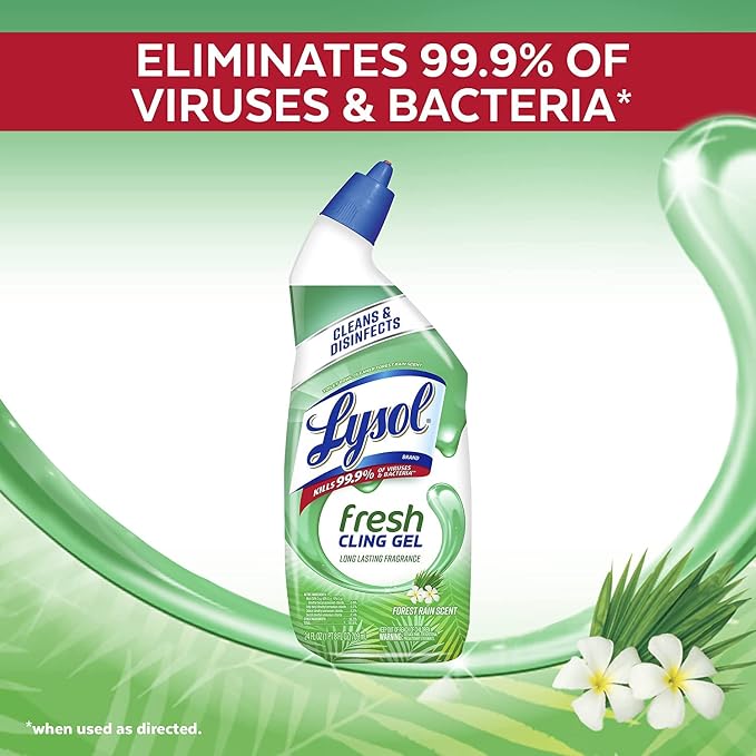 Lysol Cling Gel Toilet Bowl Cleaner, Country Scent, 24 Ounce (Pack of 3)