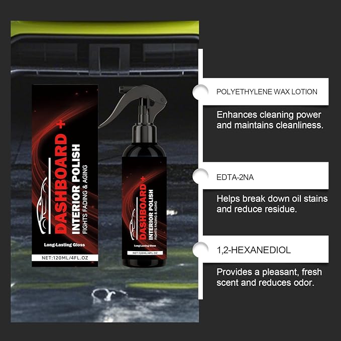 Car Interior Polishing Spray 120ml Car Trim Renovation Spray | Vehicle Trim Dressing Cleaner for Vehicle SUV Sedan RV Truck Garage Seats Dashboard