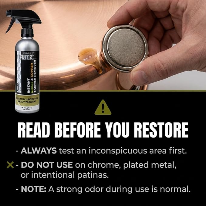 Flitz Instant Brass and Copper Tarnish Remover - 16oz Bottle of USA-Made Organic Rust Remover Spray (No-Rub) - Removes Stains & Oxidation from Glass & Aluminum - Brass Cleaners That Work (6 Pack)