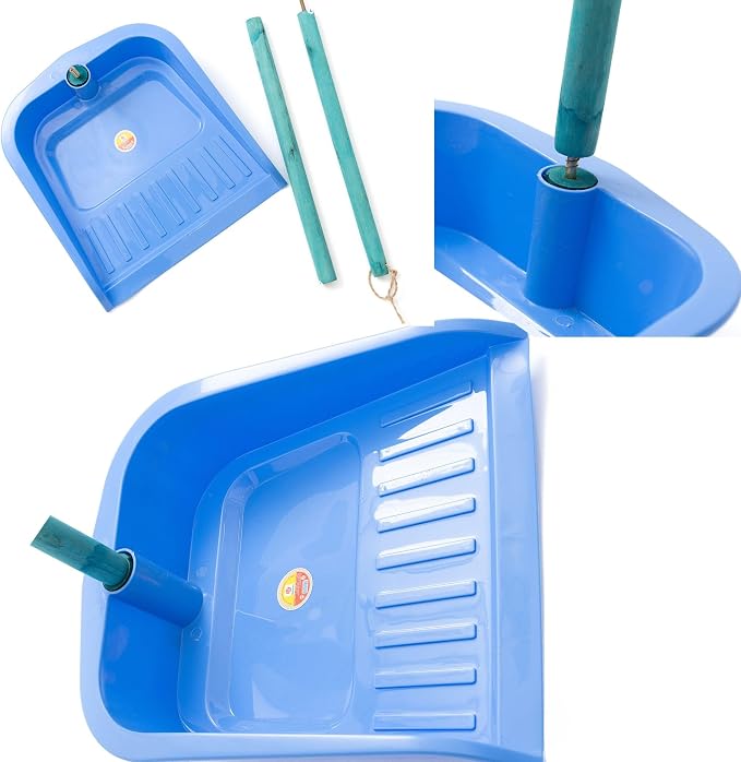 Broom and Dustpan Set for Home, Set of 3 Brooms - Broomstick for House, Garage, Office, Lobby Room, Kitchen
