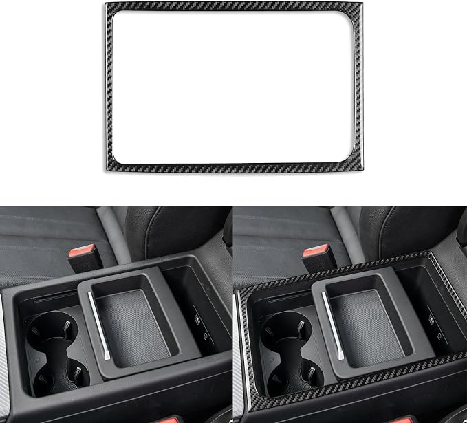 Real Carbon Fiber Trim for Audi 80A Q5 Accessories | for SQ5 2018-2025 Dash Center Console Organizer Armrest Stroage Box Frame Cover Sticker Interior Thick Overlay Decal