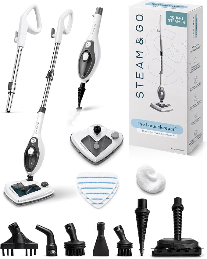 Steam & Go 10-in-1 Multi-Surface Steam Mop - Deep Clean with Heat