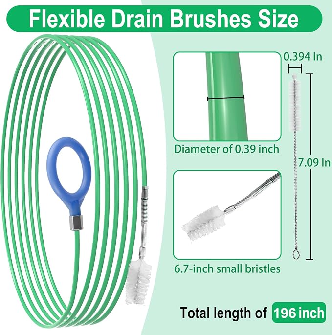 Auto Sunroof Drain Cleaning Tool, 196 Inch Flexible Tube Cleaning Brush | , Flexible Drain Brush Extra Long Pipe Cleaners for Car, Car Sunroof Drain Hole Cleaner for Drains, Sewers, Windshields