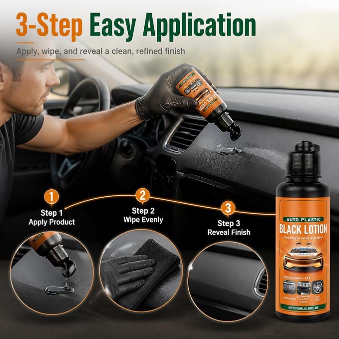 Auto Plastic Restorer Kit - Plastic Restorer Kit for Car, Auto Plastics Black Lotion (2PCS)
