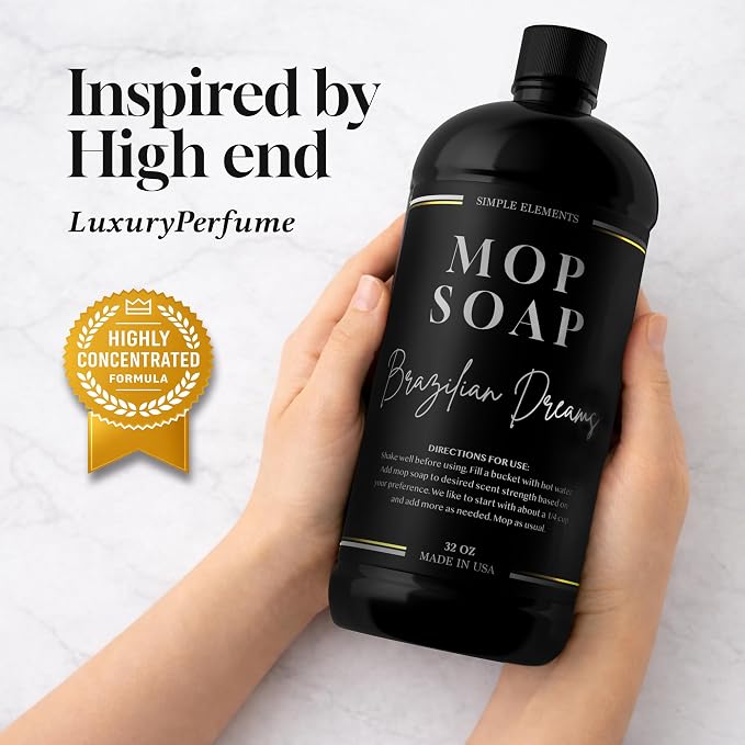 Luxury Mop Soap – Highly Scented Floor Cleaner, Concentrated Formula, No Streaks, Residue or White Cast, Floor Cleaning for Tile, Sealed Hardwood, Laminate, Vinyl and Stone – Brazilian Dreams 32 oz