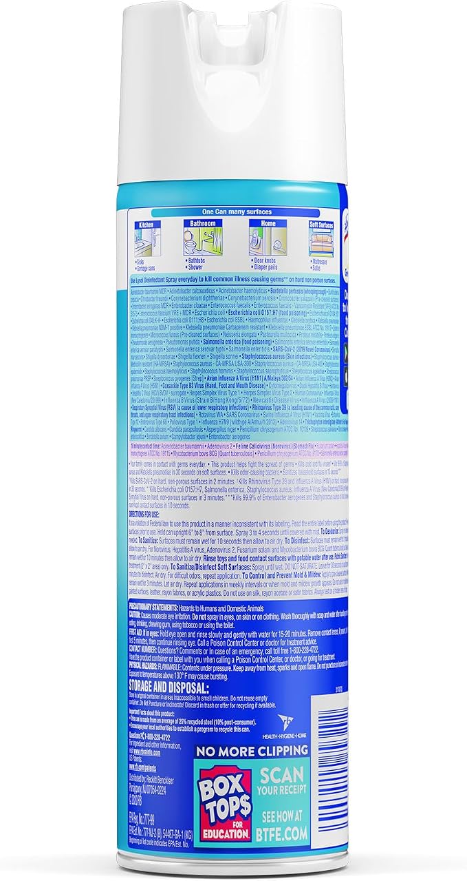 Lysol Disinfectant Spray, Crisp Linen, 57 Oz, Pack of 3