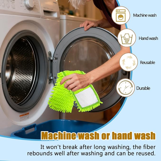 4PCS 16'' Microfiber Dust Mop Pads Compatible with Leifheit 55210 | Reusable Mop Refills,Replacent Wet Mopping Pad & Washable Dry Sweeping Cloths for Hardwood Floor/Tile/Marble Cleaning
