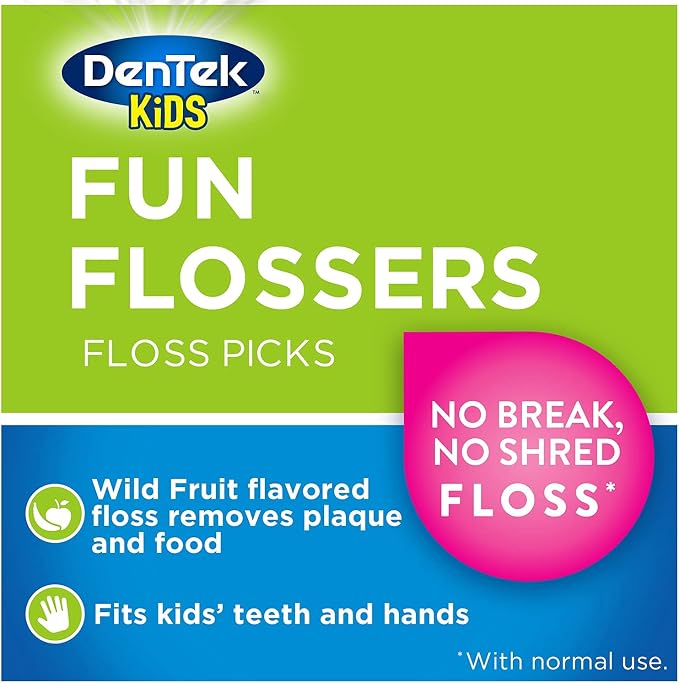 Glisten Garbage Disposer Cleaner and Freshener, Sink Disposal Odor Eliminator with Foaming Action, Lemon Scent, 4 Packets and DenTek Kids Fun Flossers, Wild Fruit, 90 Count