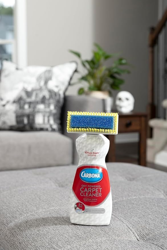 Carbona OxyPowered Carpet & Pet Pack: Stain & Odor Remover 13.5oz & Foam Cleaner with Brush 13.5oz – Removes Pet Stains from Carpets & Upholstery, 2-Piece Set (Variety Pack)