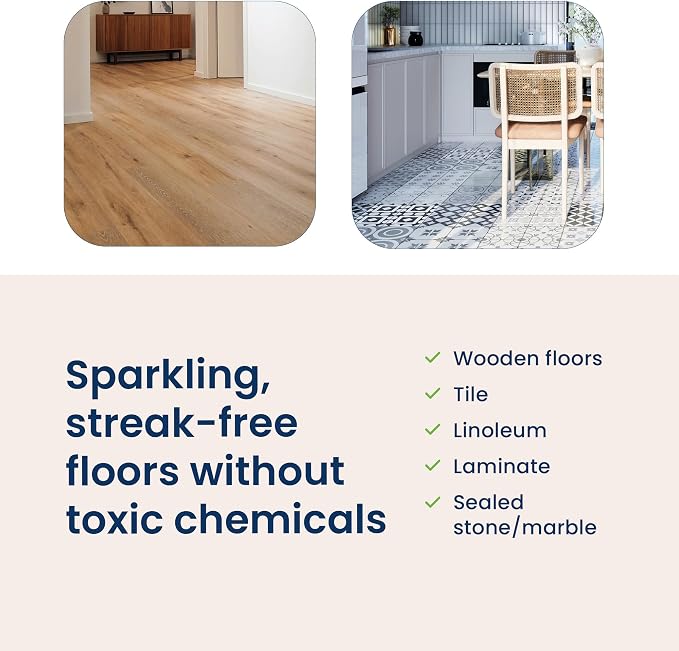 Truly Free Floor Cleaner Kit - Plant-Based Mopping Solution - DIY All-Surface Cleaner for Hardwood, Tile, Wood & Concrete (16 oz Reusable Empty Bottle + Two Fills, 3 oz ea.)