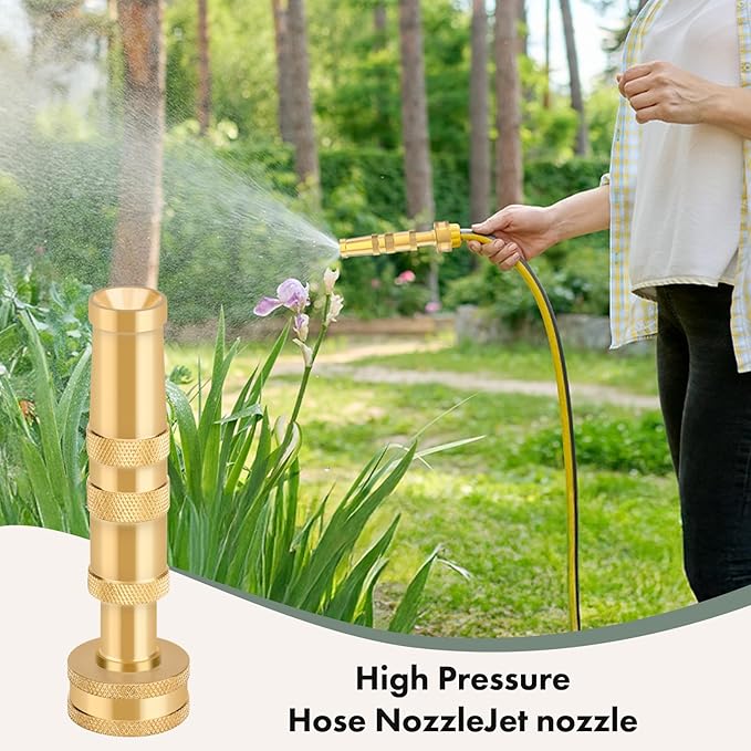 Twinkle Star High Pressure Garden Hose Nozzle, 3/4" GHT, 1 Pack | Hose Sprayer Nozzle, For Car Wash, Extra 6 Rubber Washers