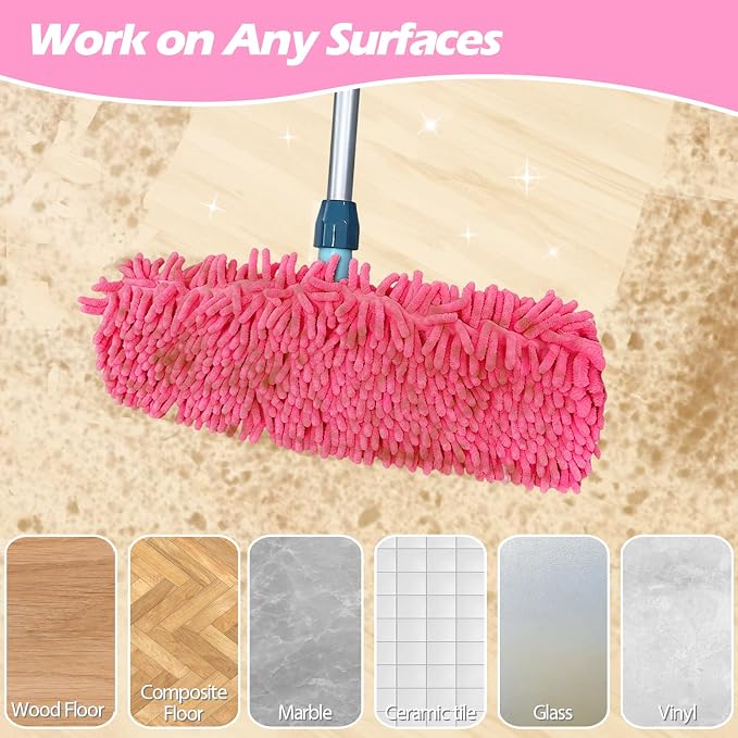 4PCS 13''~16'' Microfiber Dust Mop Pads Compatible with Leifheit 55210 | Reusable Mop Refills,Replacent Wet Mopping Pad & Washable Dry Sweeping Cloths for Hardwood Floor/Tile/Marble Cleaning